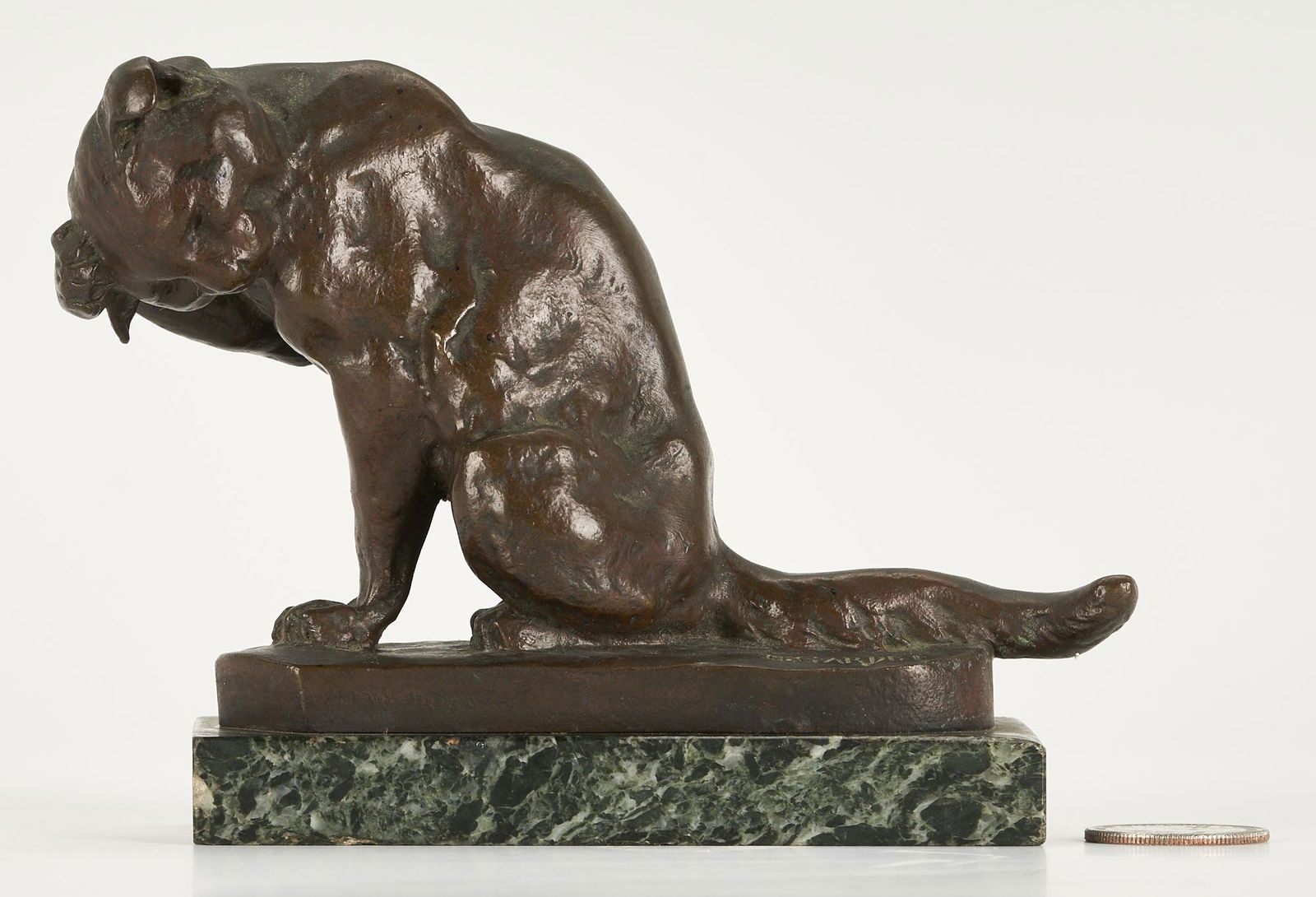 Georges Gardet Bronze Sculpture, Bathing Cat (1 of 8)