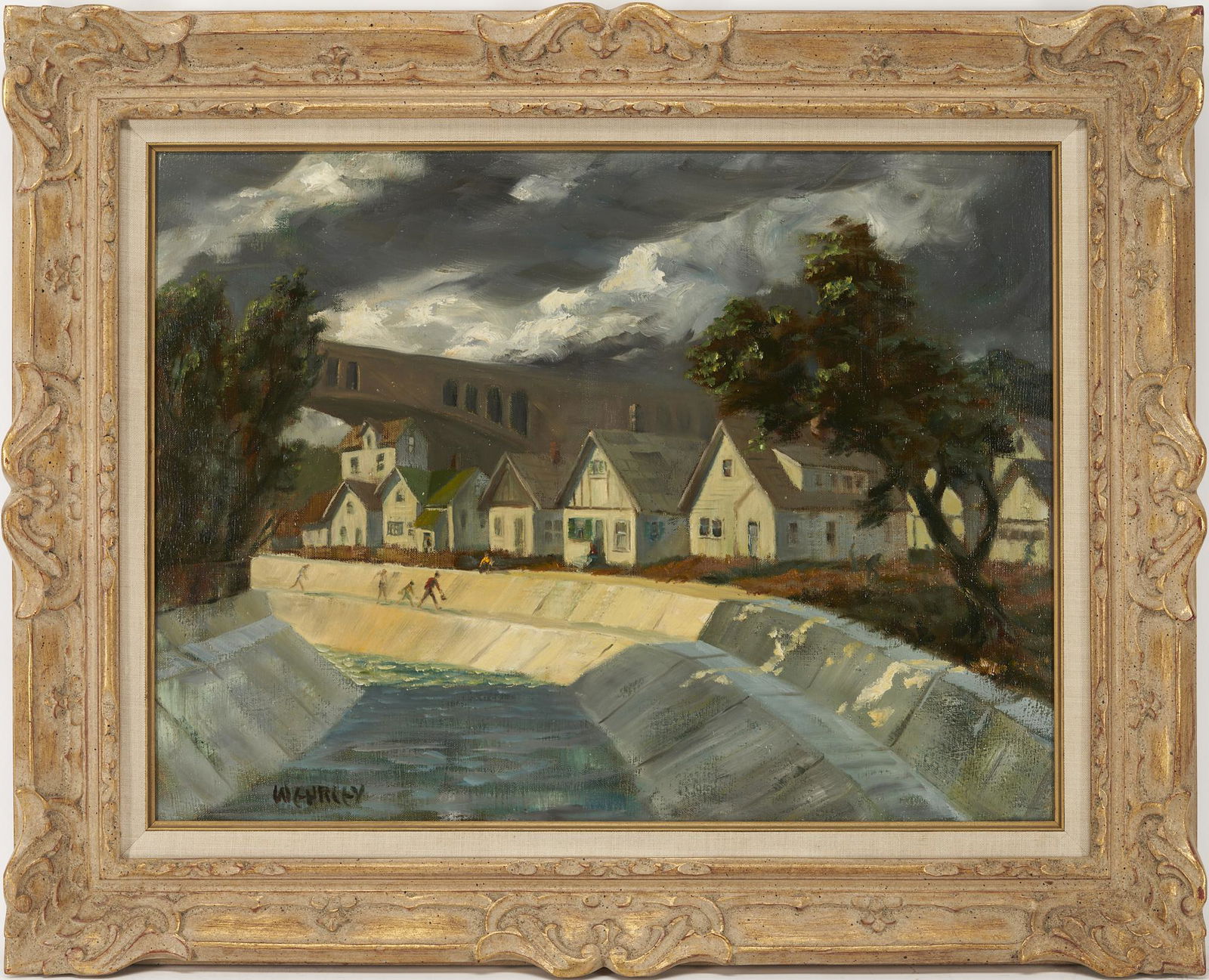 Margaret Wehrley O/C WPA-Era Wisconsin Suburban Scene (1 of 11)