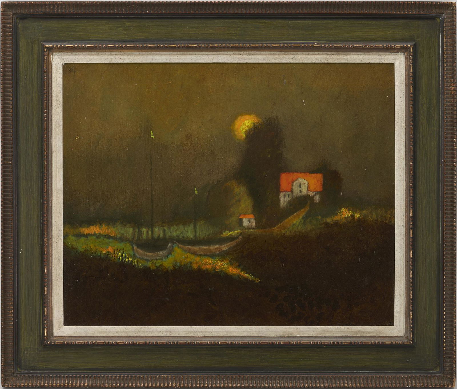 Lamar Briggs O/C Painting, Lake Elkhart at Night (1 of 10)