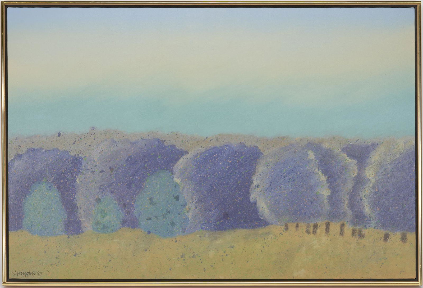 Victor Huggins Modernist Landscape Painting, Field of Trees (1 of 7)