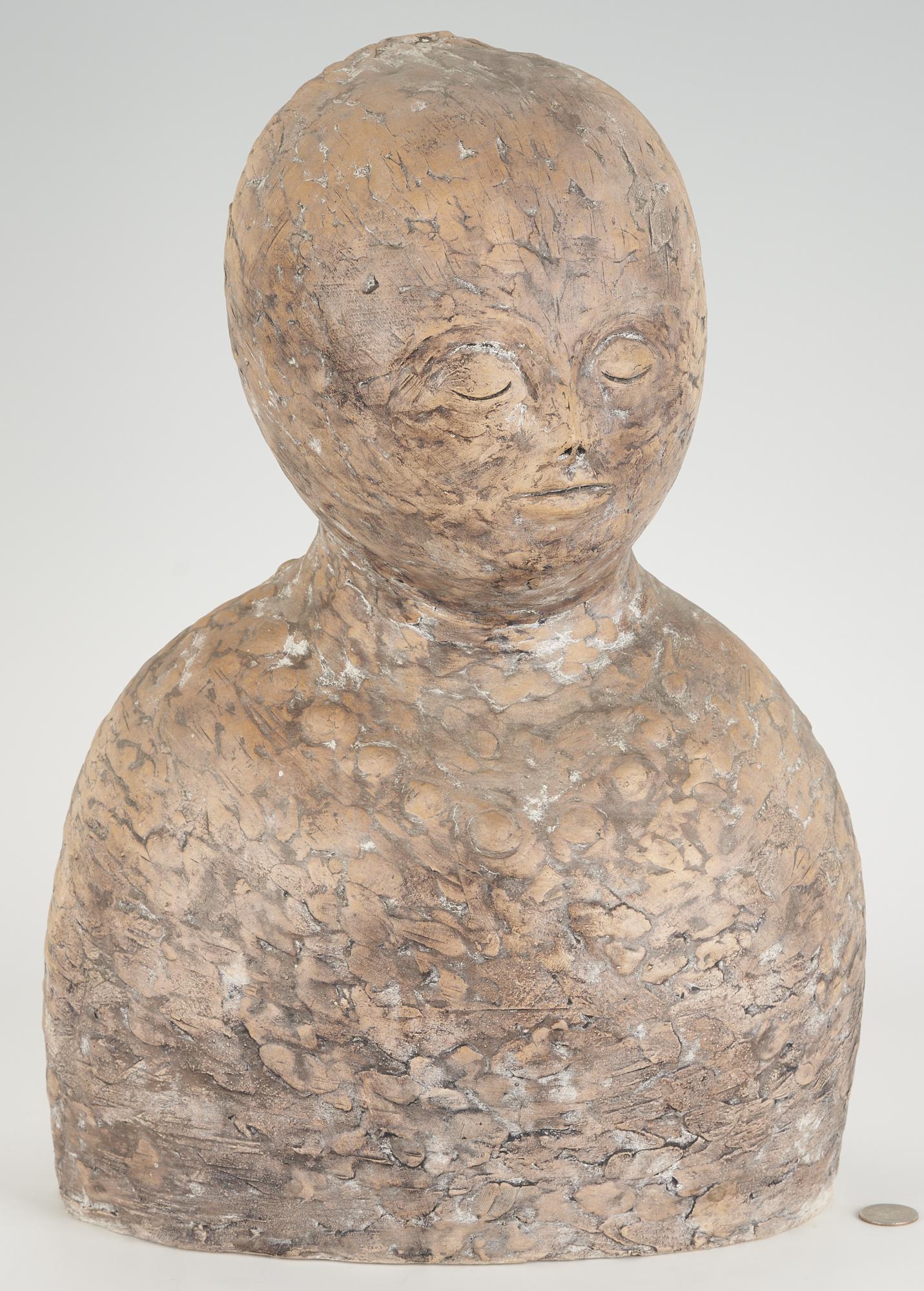 Olen Bryant, Large Ceramic Bust with Closed Eyes (1 of 10)