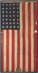 Admiral John Winslow USS Kearsarge Civil War 35 Star Flag Plus Commendation and Photo