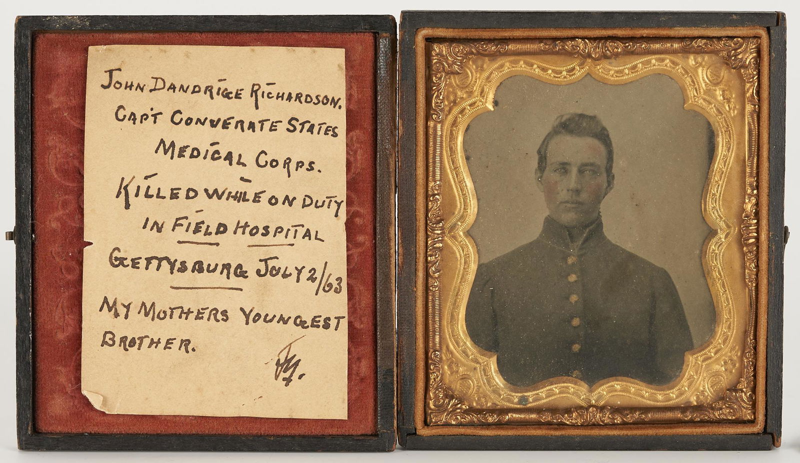 Civil War Ambrotype, Capt. Richardson, Killed Gettysburg (1 of 13)