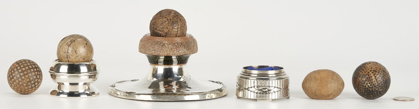 Collection of 5 Antique Golf / Chole Balls, 3 Stands (1 of 17)