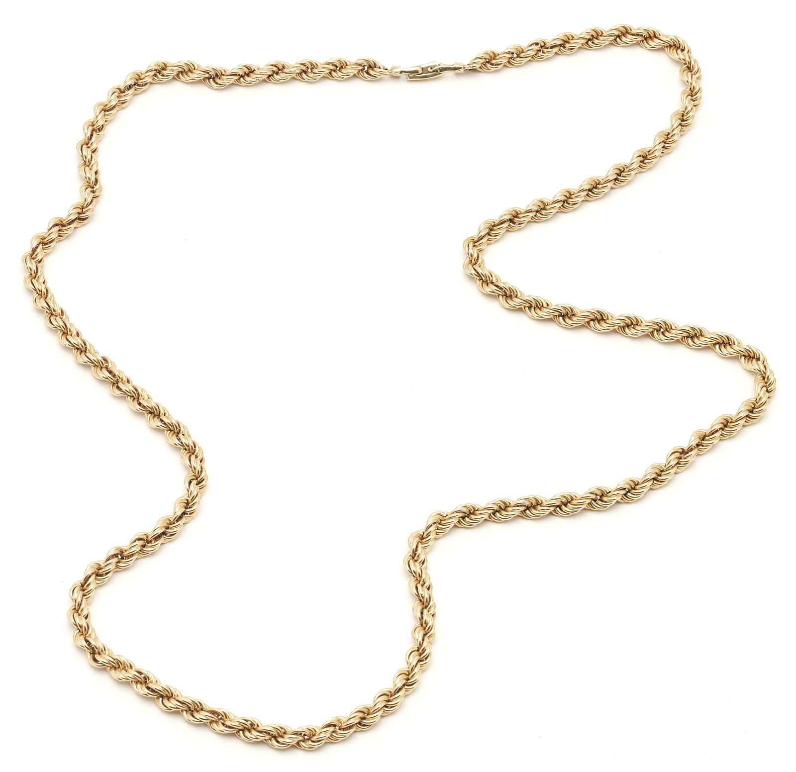 14K Gold Rope Chain Necklace, 30" L (1 of 5)