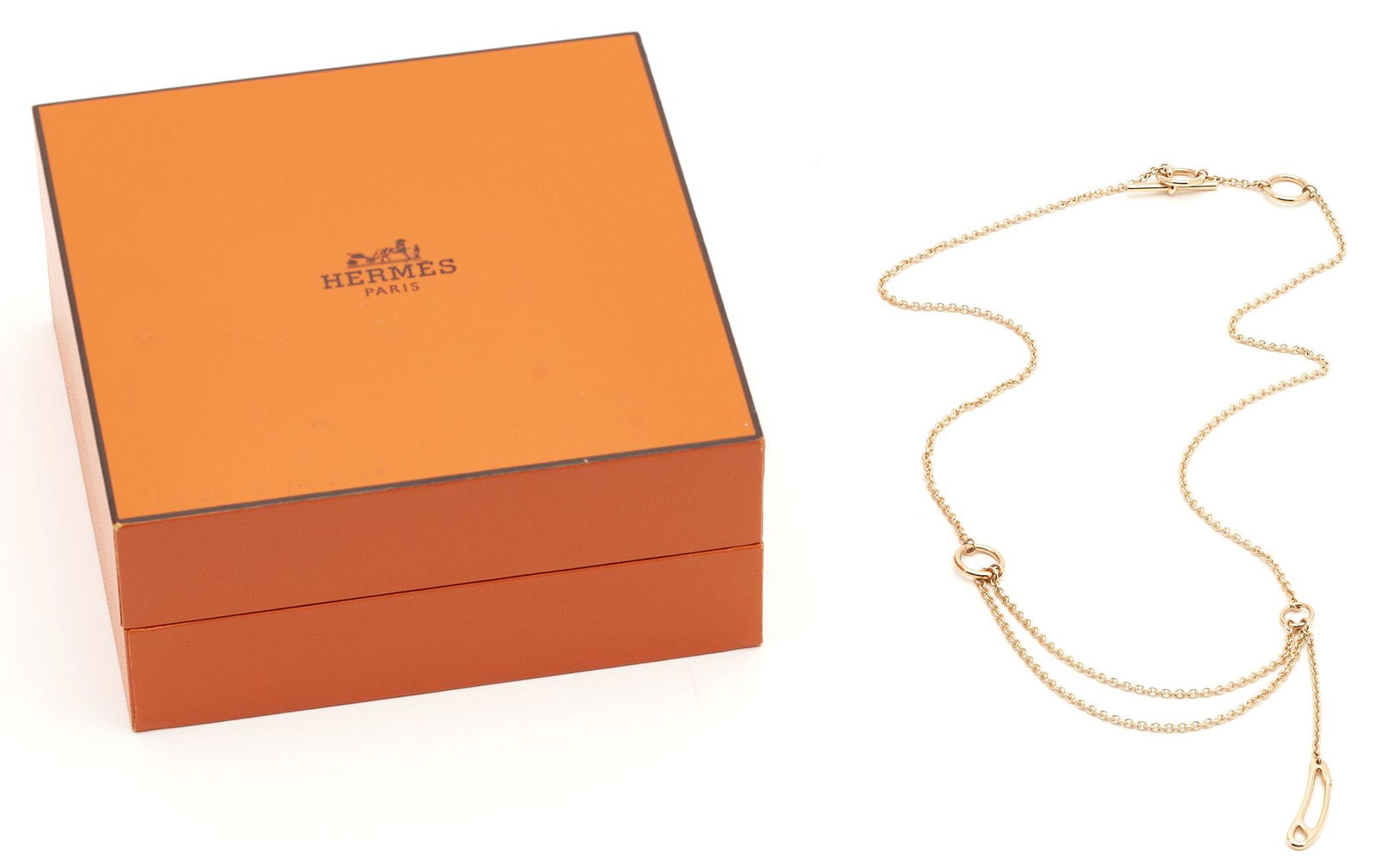 Hermes 18K Rose Gold Chaine d'Ancre Punk Necklace (1 of 6)