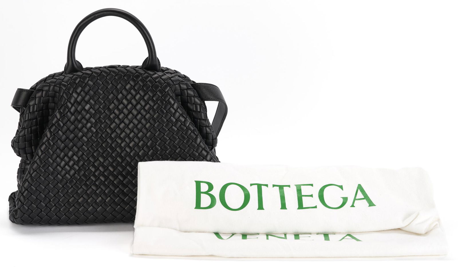 Bottega Veneta Medium Black Intrecciato Tote Bag with Top Handle & Shoulder Strap (1 of 6)