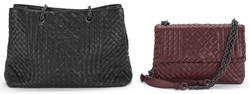 2 Bottega Veneta Double Chain Intrecciato Bags Incl Tote & Convertible Shoulder Bag