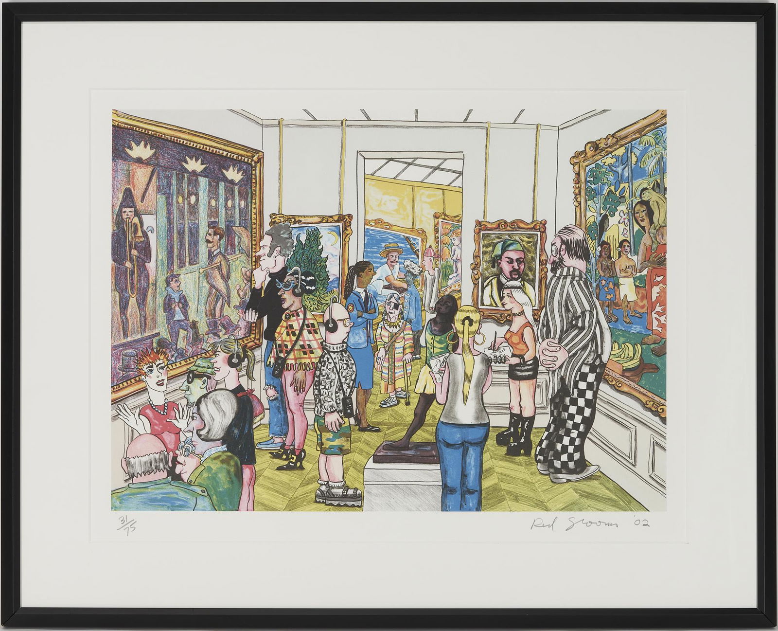 Red Grooms Signed Color Lithograph, Masters at the Met, 31/75 (1 of 15)