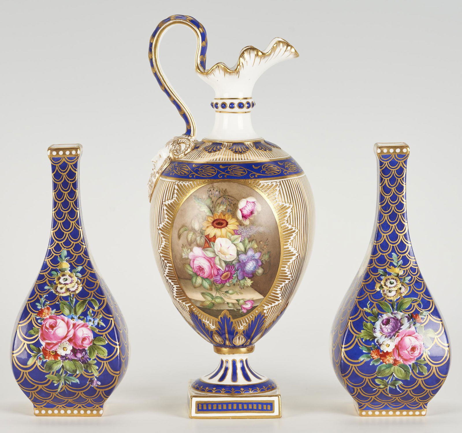 3 pcs. English Porcelain, incl. James Rouse Derby Ewer (1 of 20)