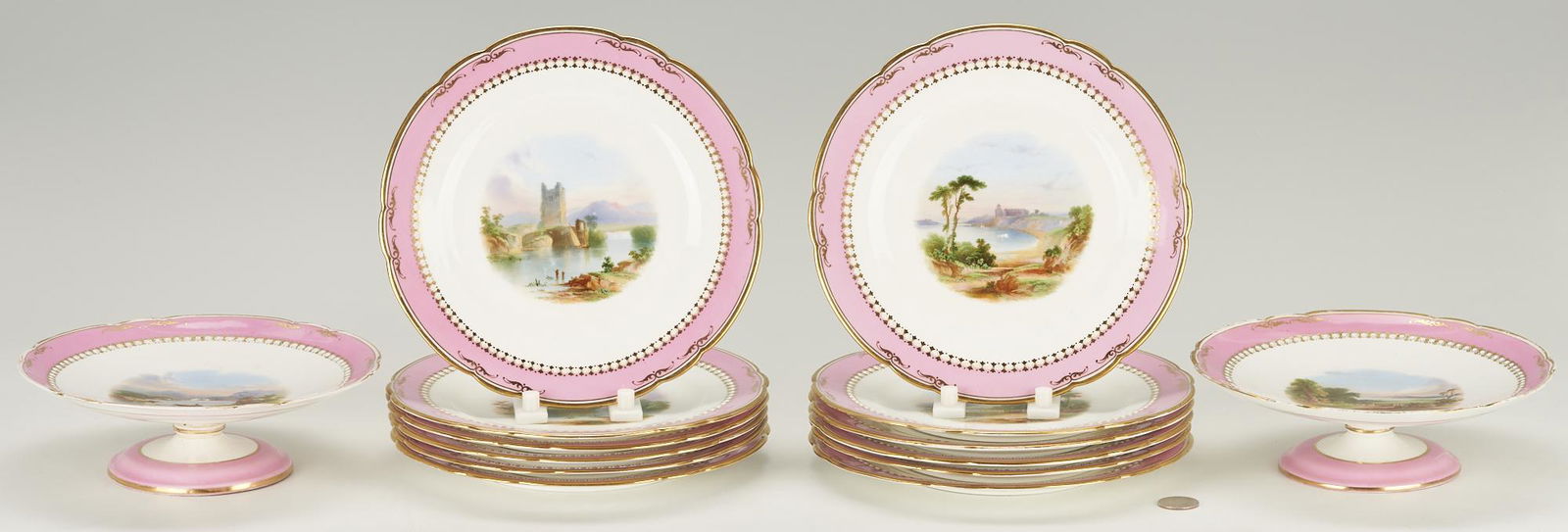 English Scenic Landscape Dessert Set, 14 Pcs. (1 of 16)