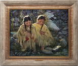 Phil Beck O/C Native American Portrait Painting, Reflections of Youth