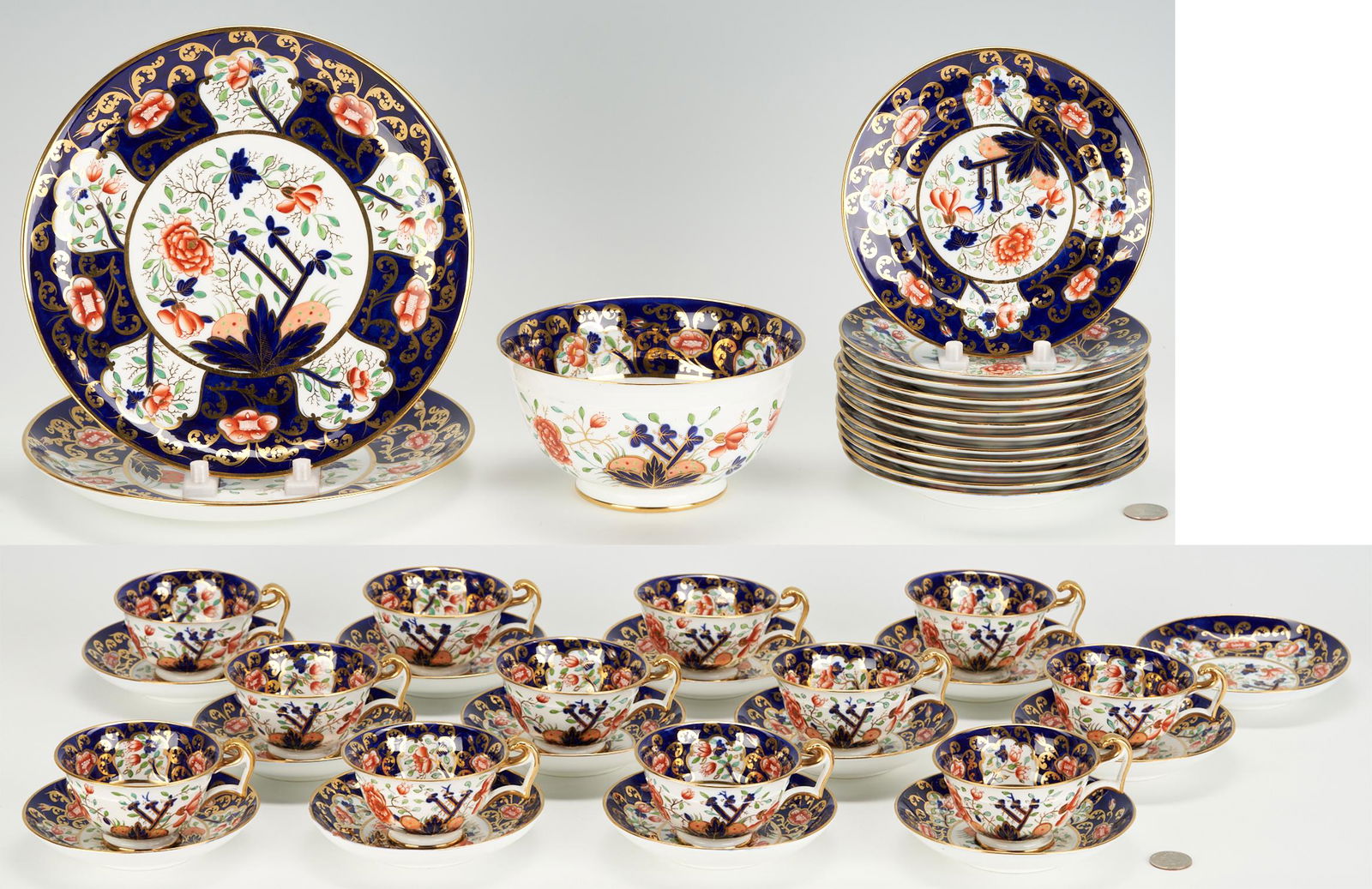 Coalport Porcelain Dessert Set, Japan Pattern, 40 pcs. (1 of 17)