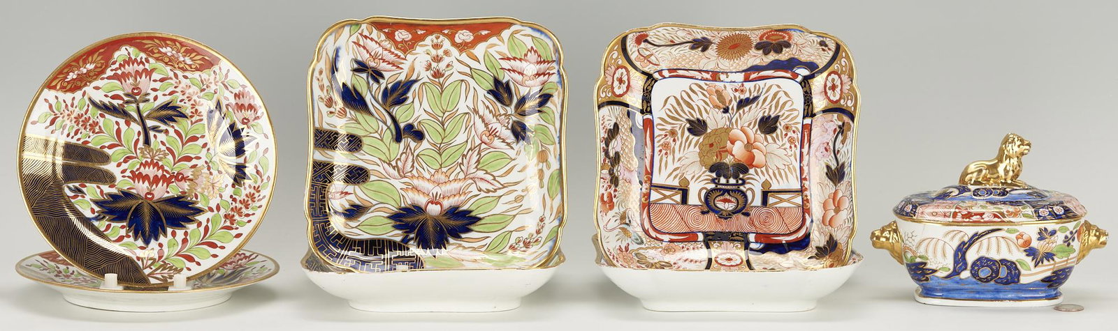 7 pcs. English Imari Porcelain, incl. Worcester & Coalport Thumb & Finger (1 of 15)