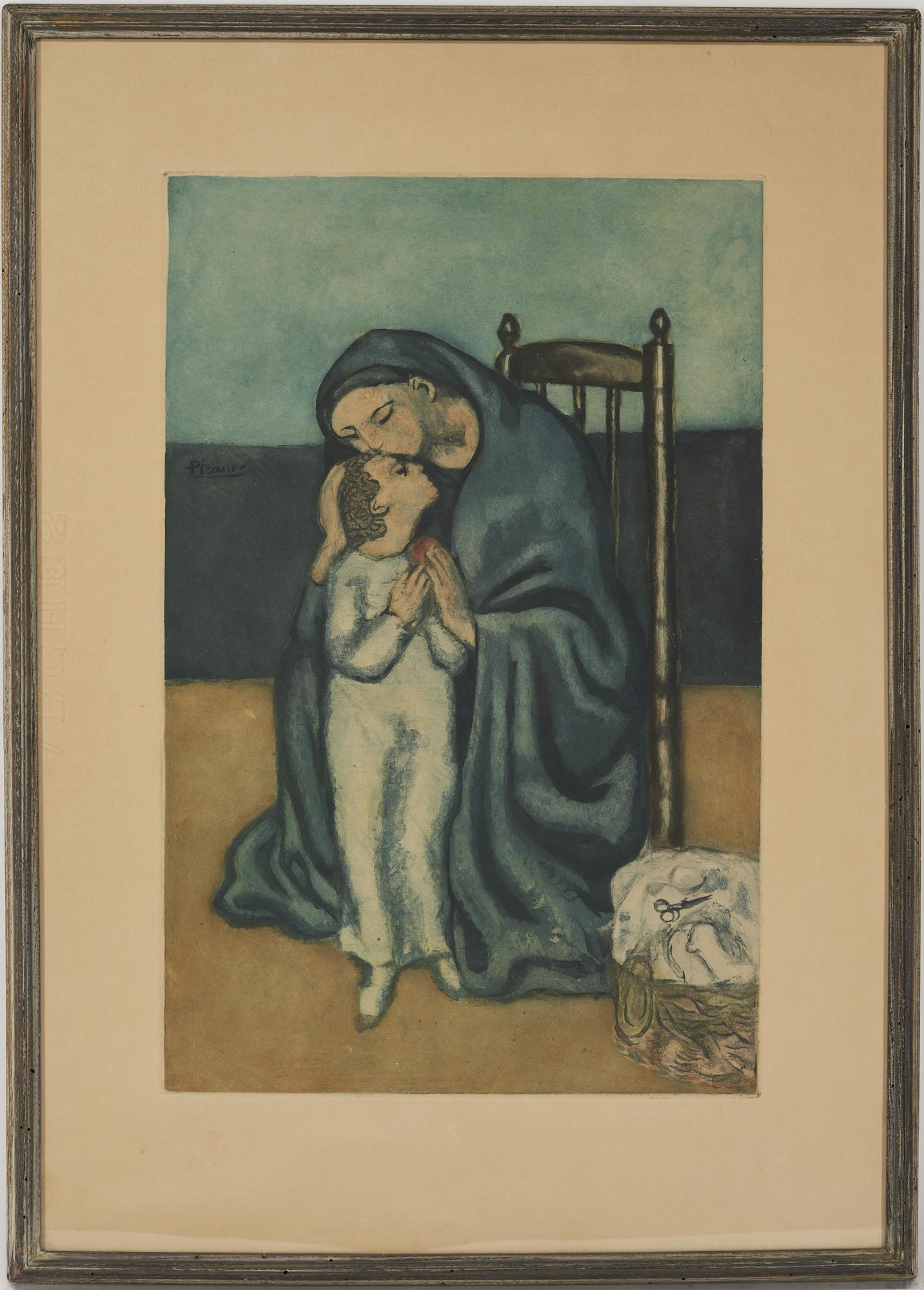 J. Villon Aquatint Etching After Picasso. Mother and Child (1 of 9)