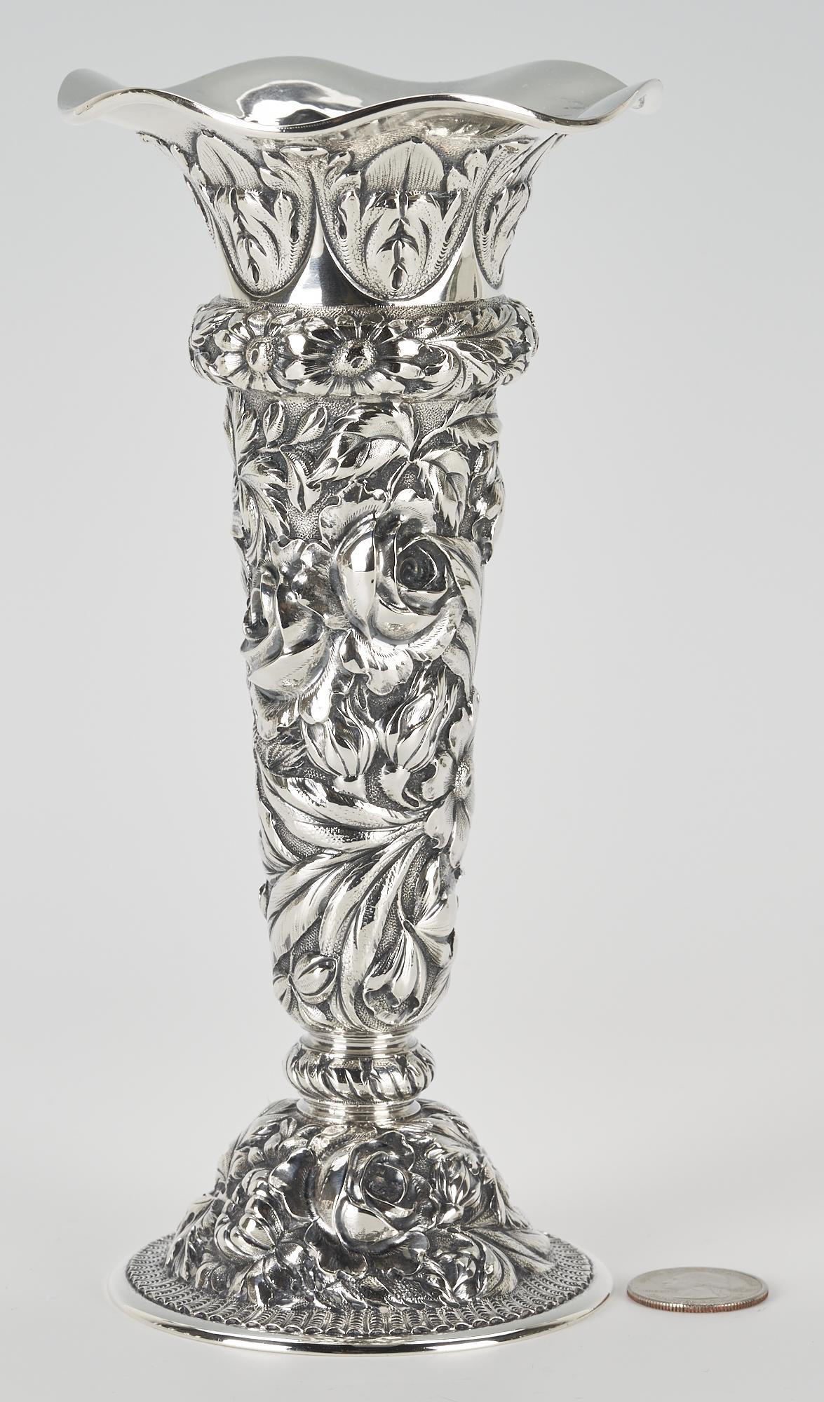 Steiff Sterling Floral Repousse Vase (1 of 12)