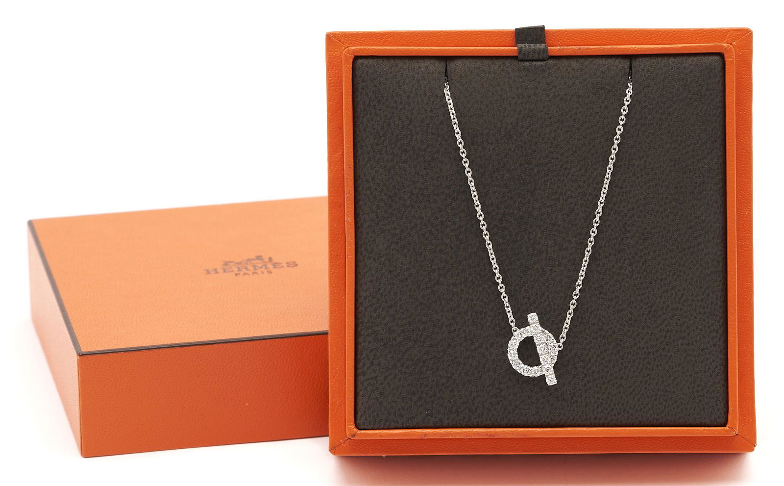 Hermes 18K White Gold & Diamond Finesse Pendant, .54 Carat (1 of 5)