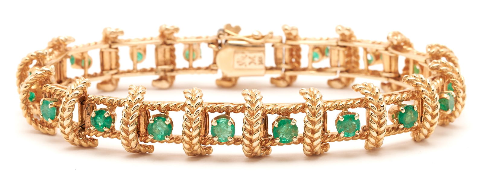 14K Gold & Emerald Designer Bracelet (1 of 9)