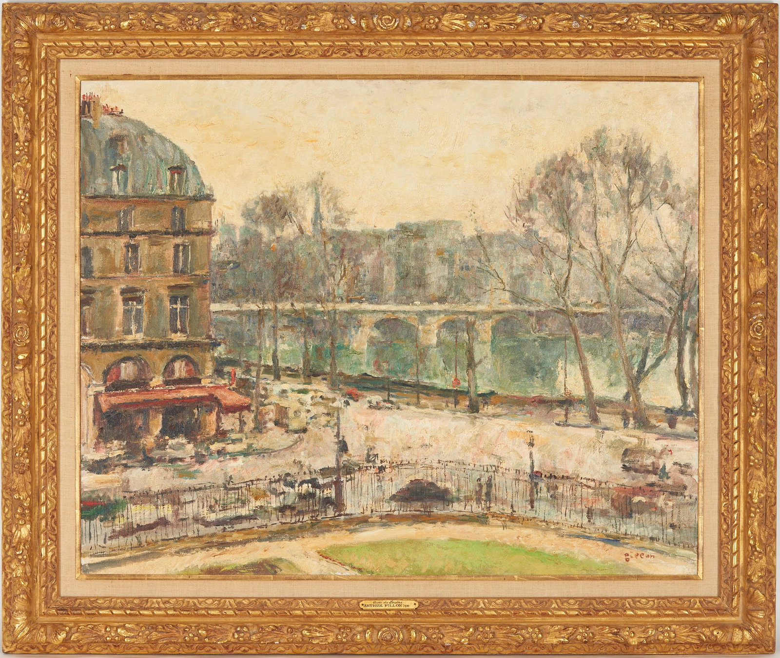 Large Arthur Fillon O/C Paris Cityscape, Quai Du Louvre (1 of 10)