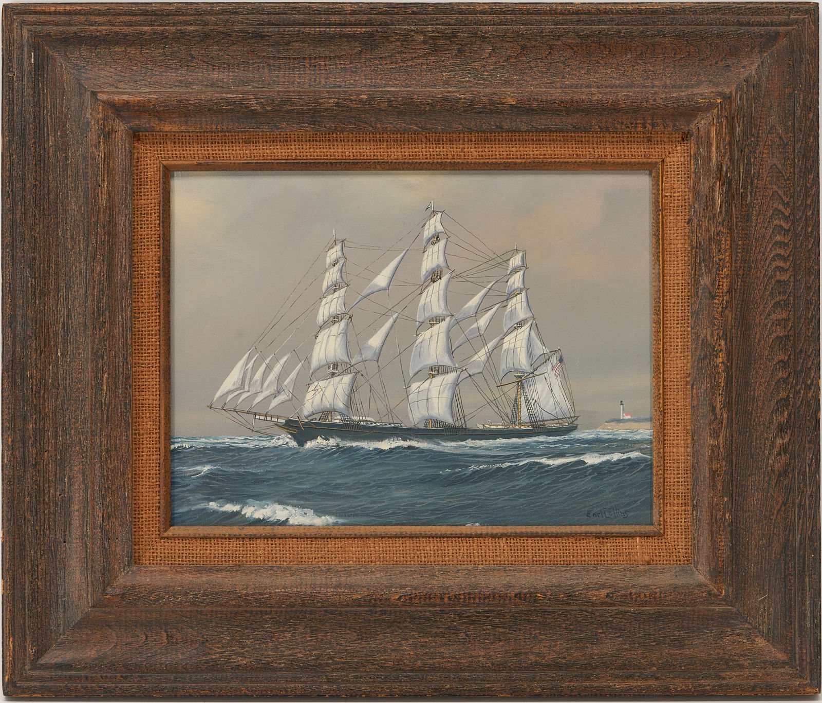 Earl E. Collins O/C Small Marine Ship Painting, Sovereign of the Seas (1 of 10)