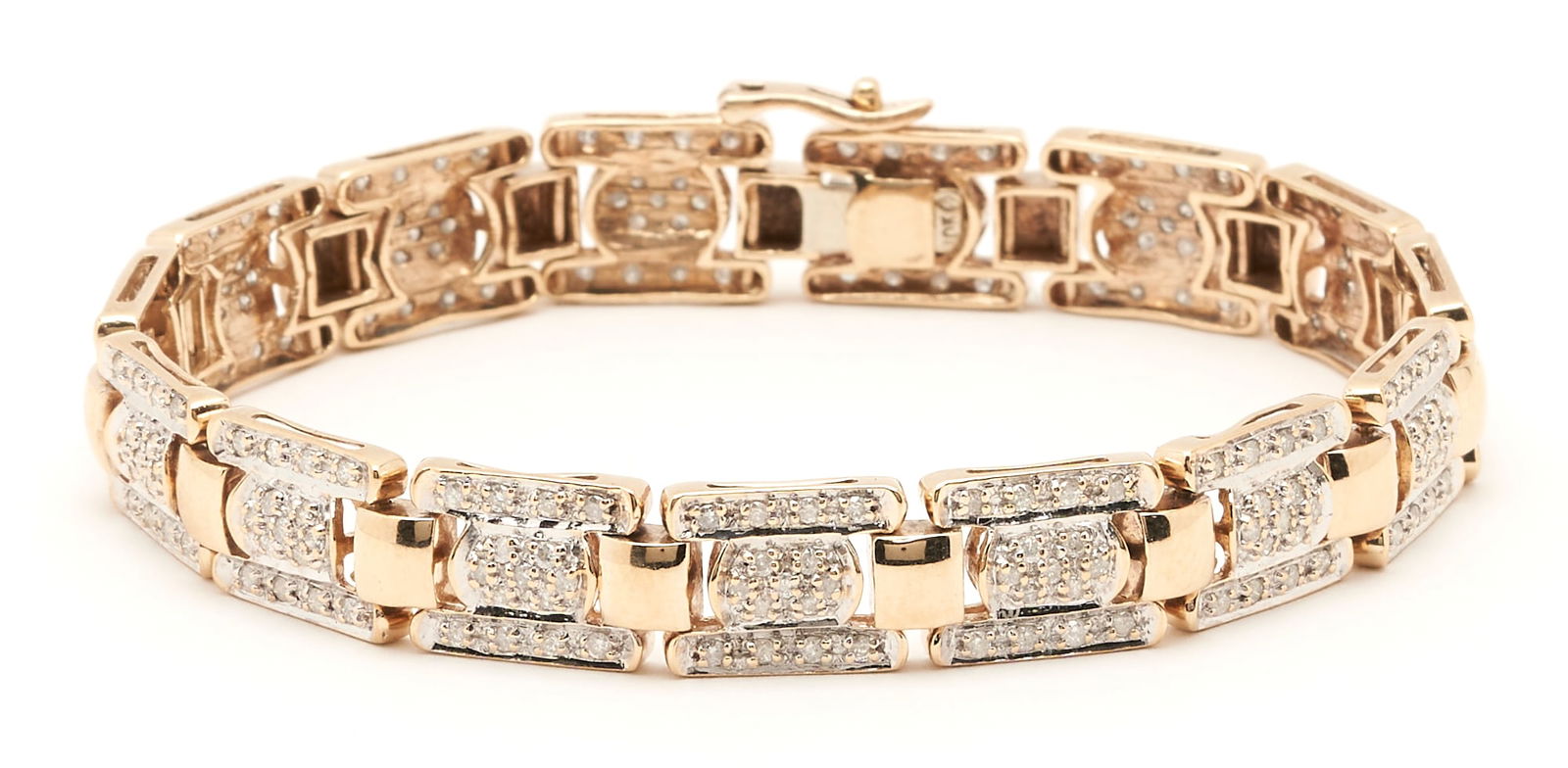 10K Gold & Diamond Link Bracelet (1 of 7)