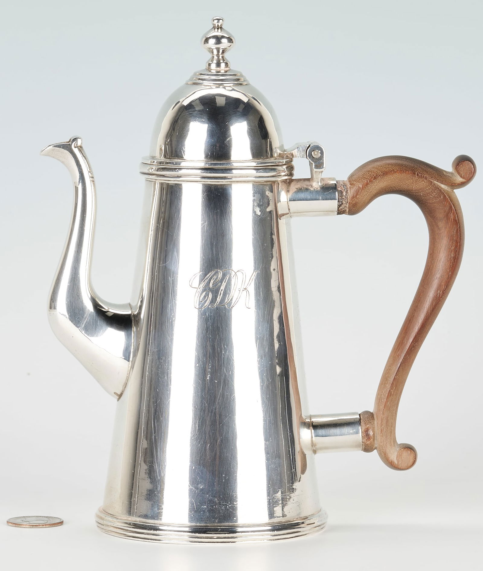 Tane Mexican Queen Anne Style Sterling Silver Chocolate Pot (1 of 8)