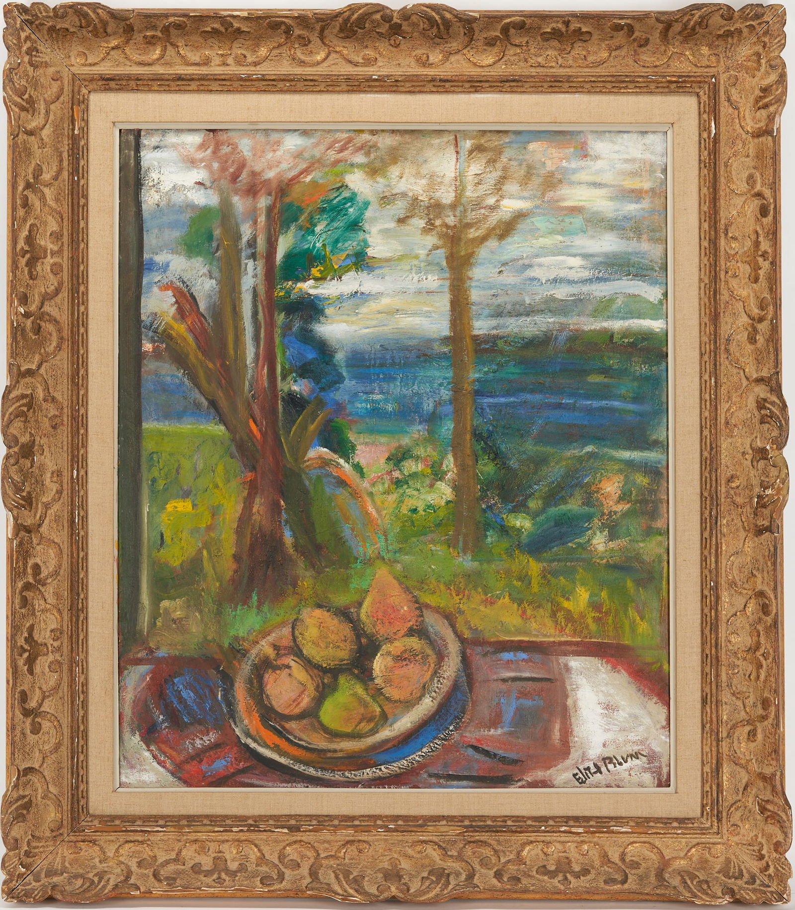 Edith Blum Large Modernist O/B, Still Life w/ Pears (1 of 12)