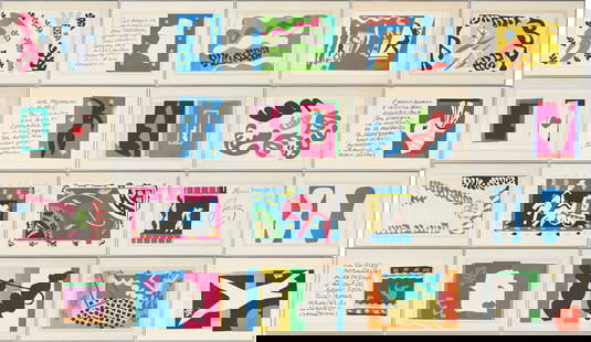 Matisse Jazz Series Portfolio, 20 Framed Color Plates: A complete set of 20 framed lithographs from Henri Matisse's "Jazz" series portfolio published by George Braziller for the Museum of Modern Art in 1983 (a facsimile of the 1947 Teriade for Editions Ve