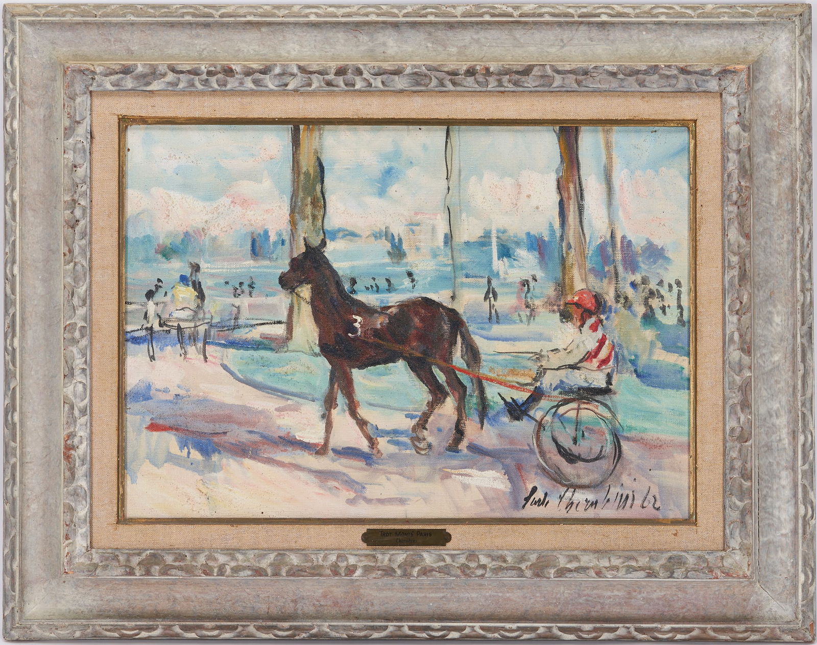 Carlo Cherubini O/C Equestrian Painting, ex-Wally Findlay (1 of 10)