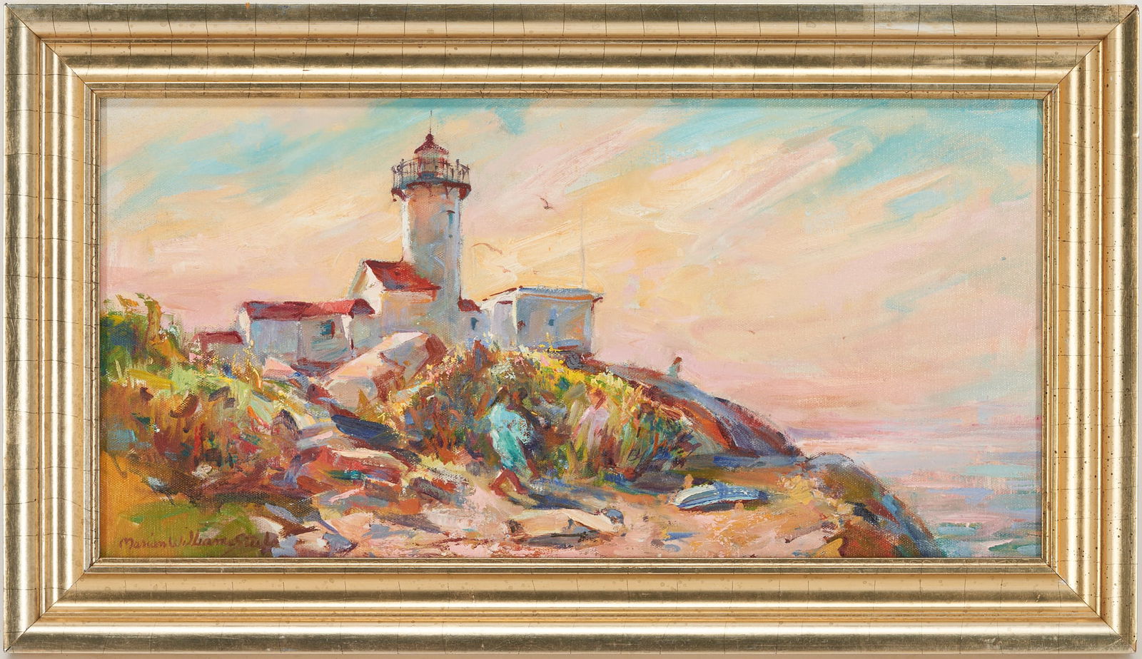 Marian W. Steele Lighthouse at Dawn Oil Painting (1 of 9)