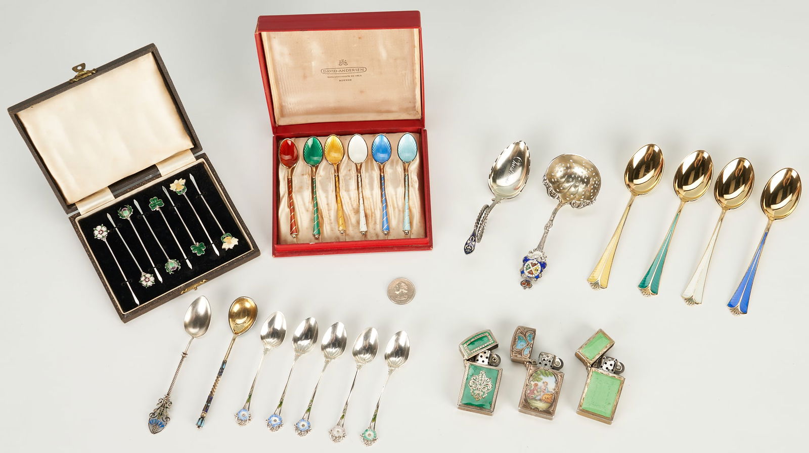 30 Assorted Enameled Silver & Silver Items, incl. David Anderson (1 of 14)