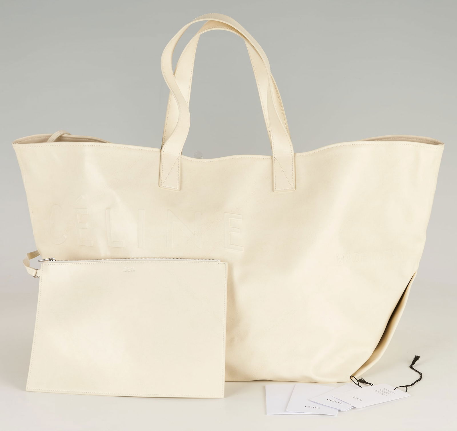 Celine "Made In" Medium White Leather Tote Bag (1 of 7)