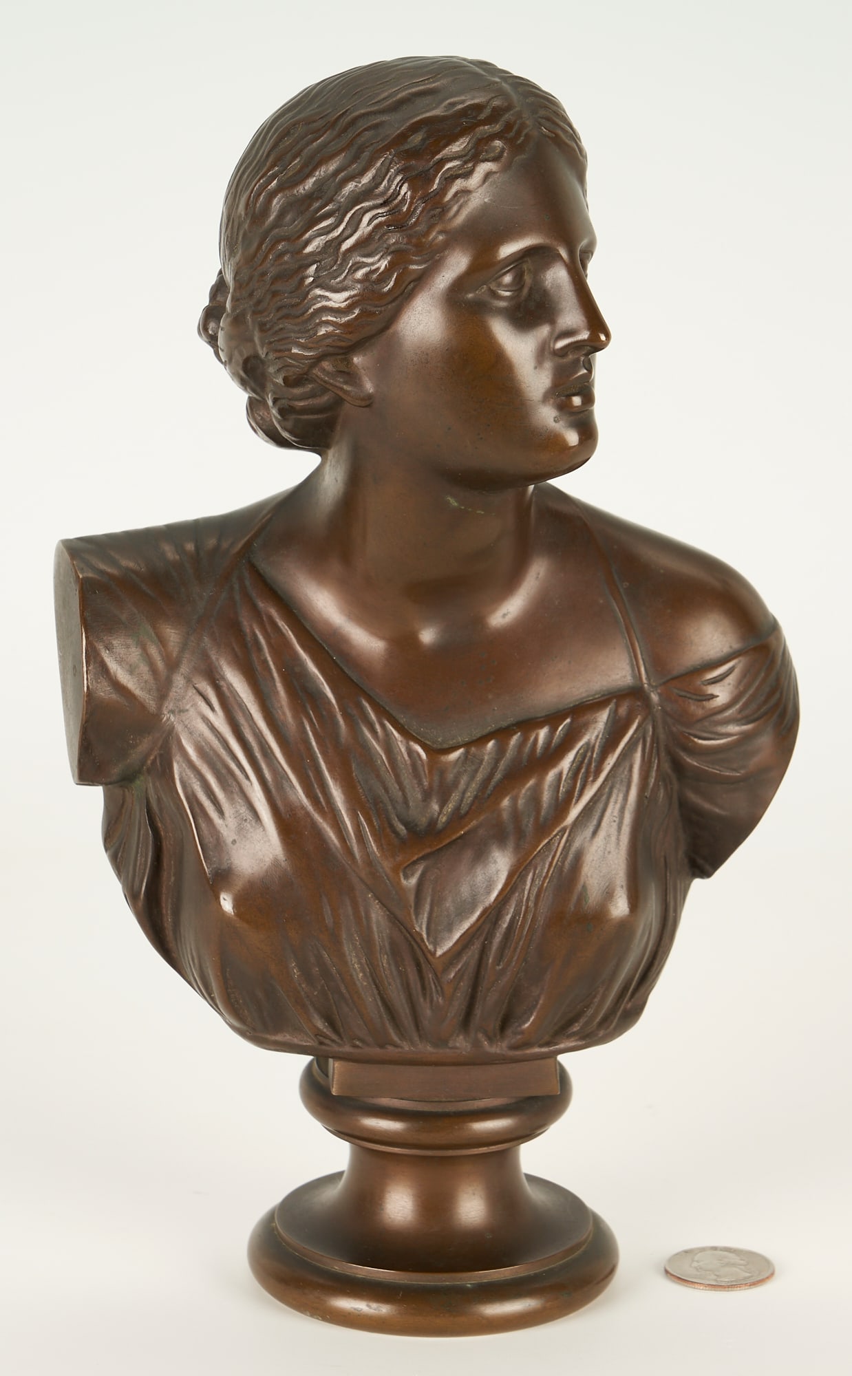 Small Bronze Female Bust after A. Collas, Barbedienne (1 of 8)