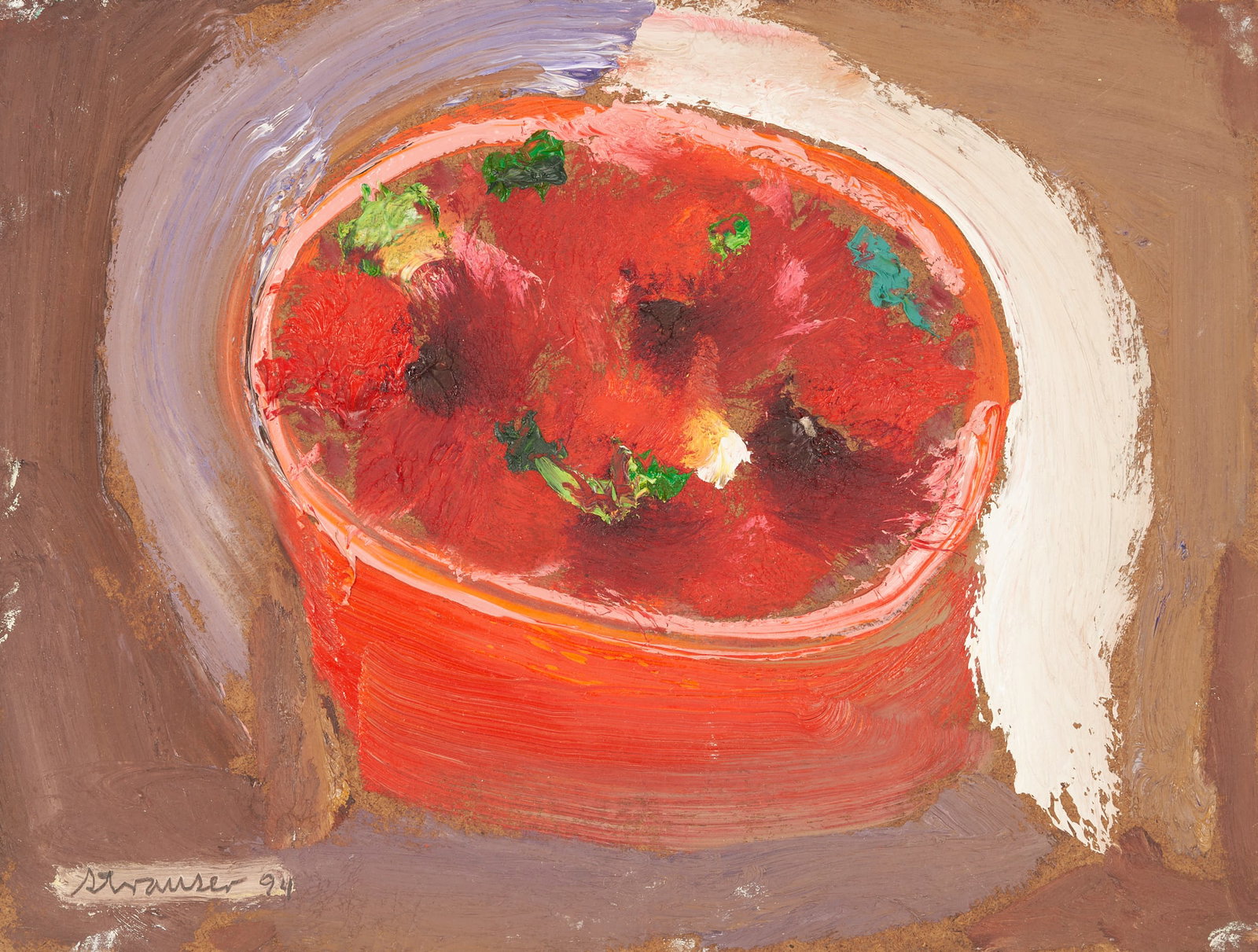 Small Sterling Strauser O/B Still LIfe Painting, I Can Smell Straw-Berries (1 of 8)