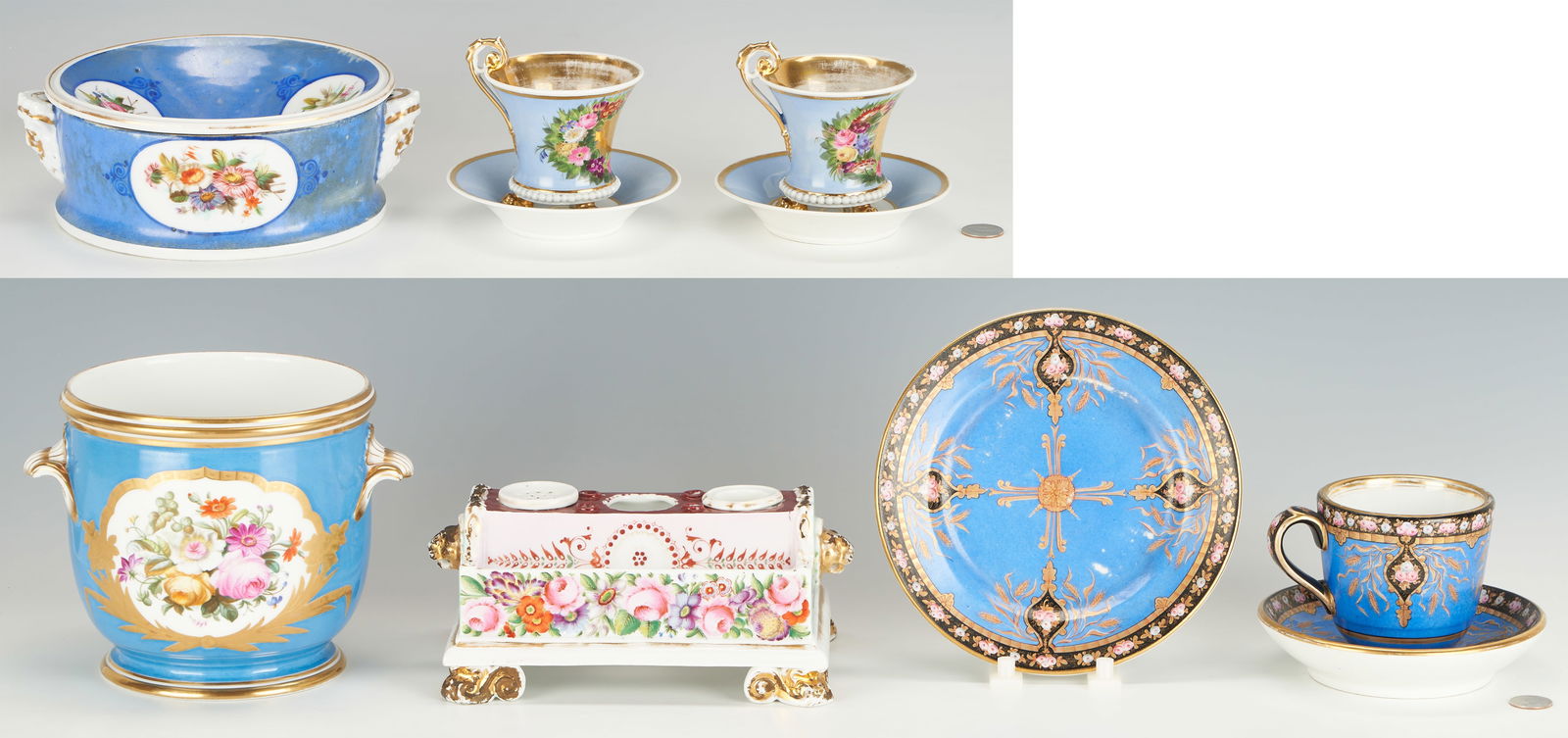 10 French Old Paris Porcelain Pieces Items (1 of 20)