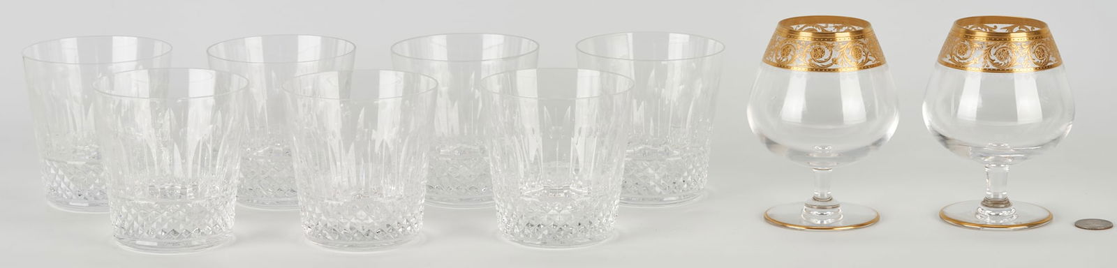 9 pcs. St Louis Crystal, incl. Tommy DOF Glasses & Thistle Snifters (1 of 12)