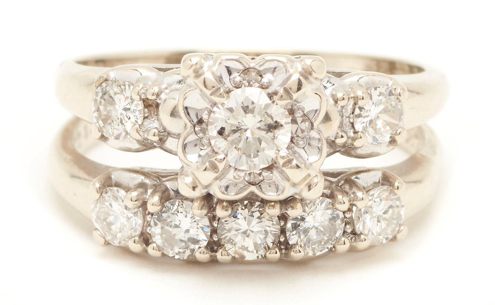 14K Gold & Diamond Fused Wedding Set (1 of 7)