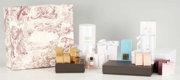Collection of 22 Designer Perfumes plus Candle: Twenty-three (23) designer scents, including one (1) Tom Ford "Mandarino de Amalfi", one (1) Christian Dior Cologne Royale, one (1) Dior Diorissimo, three (3) Dior sample size perfumes, four (4) Botte