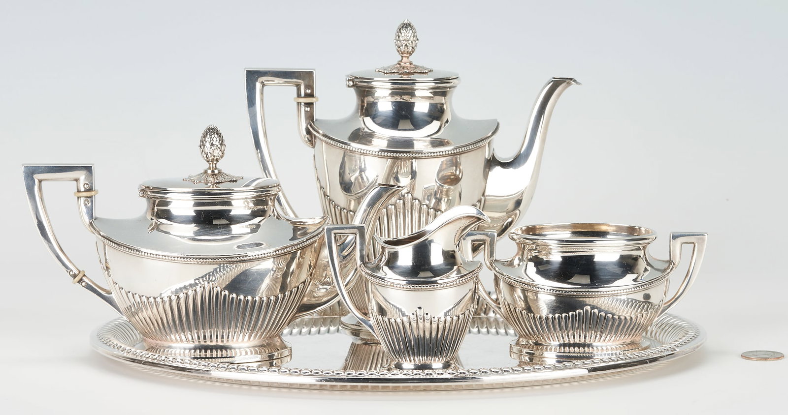 Continental .800 Silver Tea Set, 5 pcs (1 of 17)