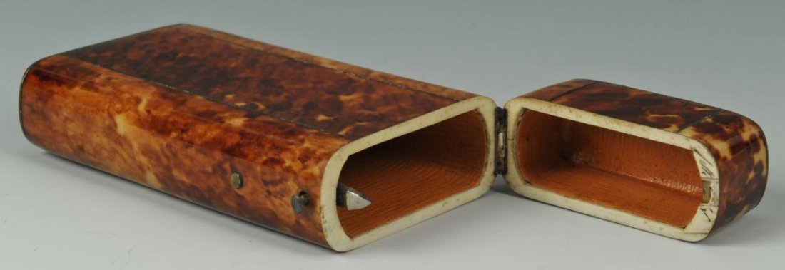 Three tortoise shell boxes including cigarette case - 3