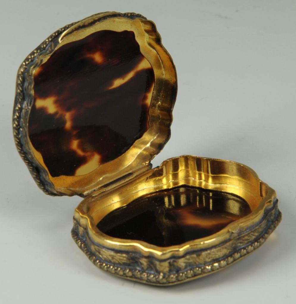 Three tortoise shell boxes including cigarette case - 4