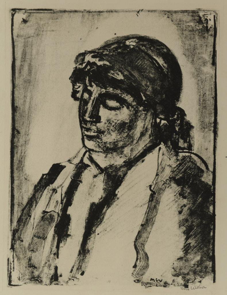 Max Weber Woodcut, Italian Model: Max Weber (American 1881-1961) woodcut titled "Italian Model". Titled and numbered in pencil lower left "47 Italian Model" with initials en plate and pencil signature lower right corner of plate. Stam