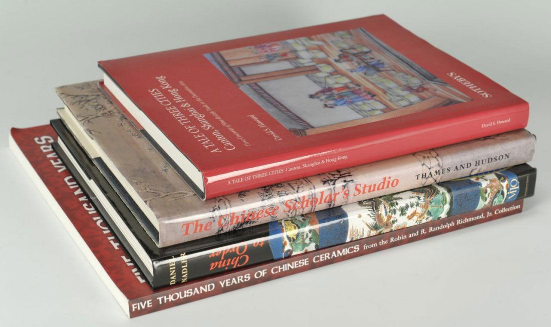 Four Chinese Decorative Arts Books: Four Chinese decorative arts books. 1st item: David S. Howard, A TALE OF THREE CITIES: CANTON, SHANGHAI & HONG KONG, THREE CENTURIES OF SINO-BRITISH TRADE IN THE DECORATIVE ARTS (Sotheby's, 1997). 269