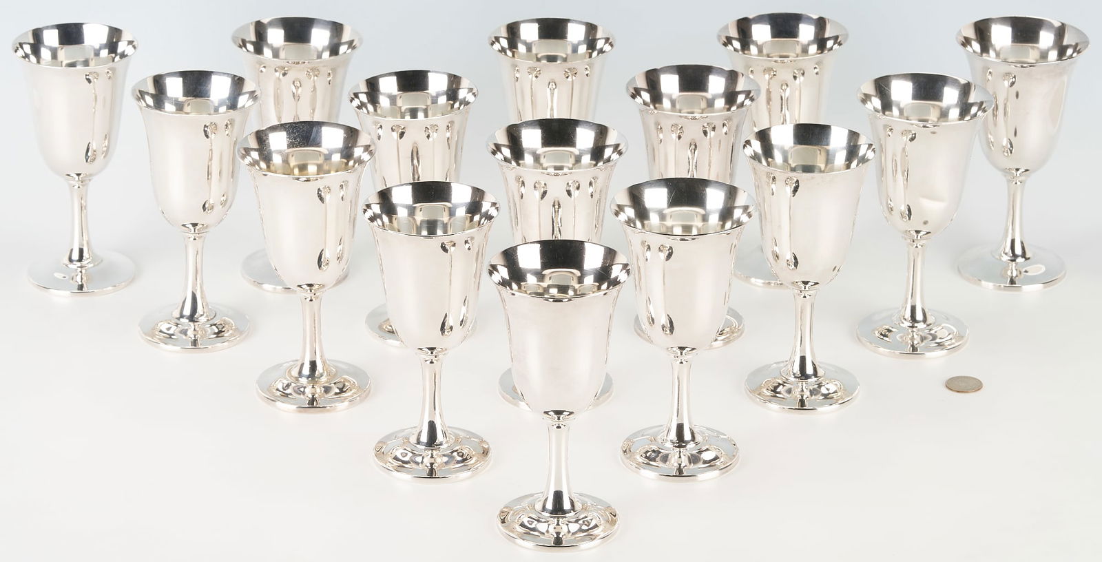 Set of 15 Wallace Sterling Silver Water Goblets (1 of 8)
