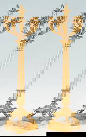 Pair Empire Style Bronze and Marble Candelabra (1 of 11)