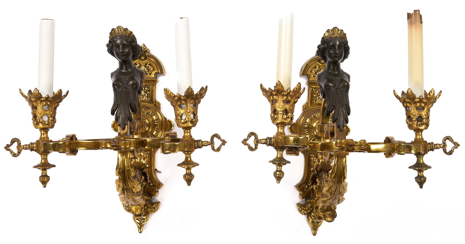 Pair of Figural Beaux Arts Style Sconces (1 of 13)