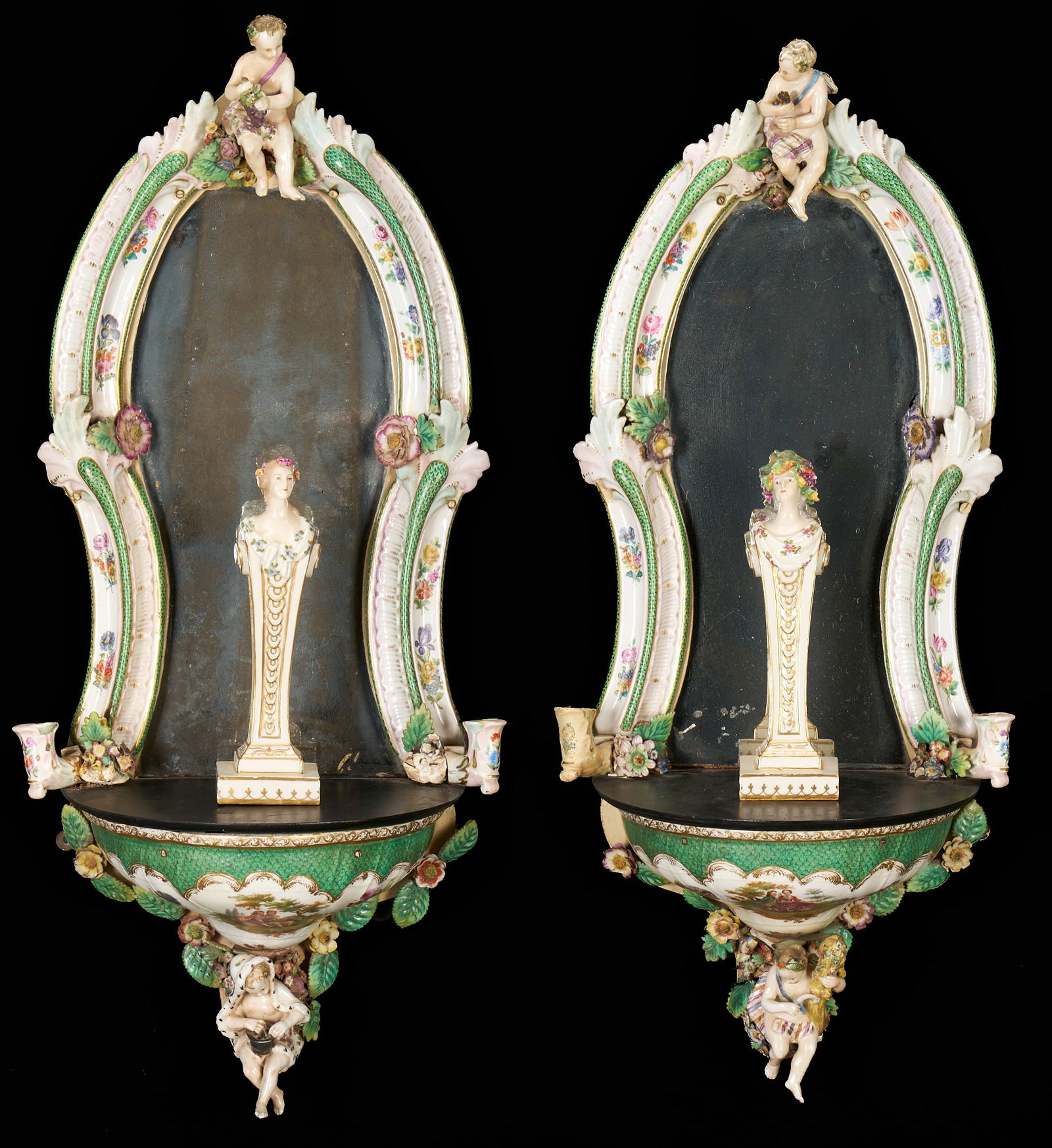 Pair Continental Figural Porcelain Wall Brackets and Caryatid Figures (1 of 20)