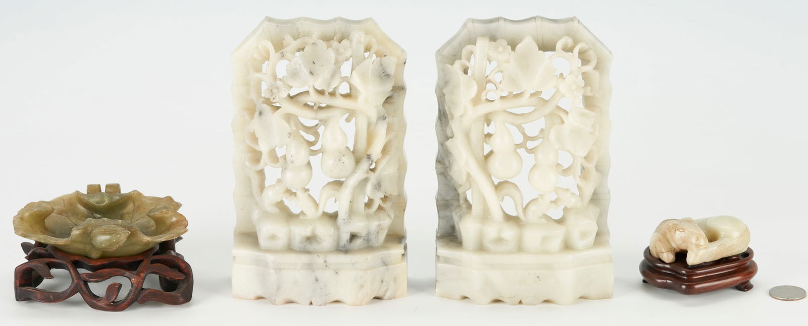 4 Chinese Carved Stone Items, incl. Jade Horse (1 of 11)