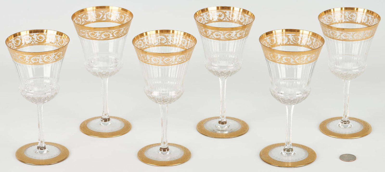 6 Saint Louis Thistle Pattern Crystal Water Glasses (1 of 7)