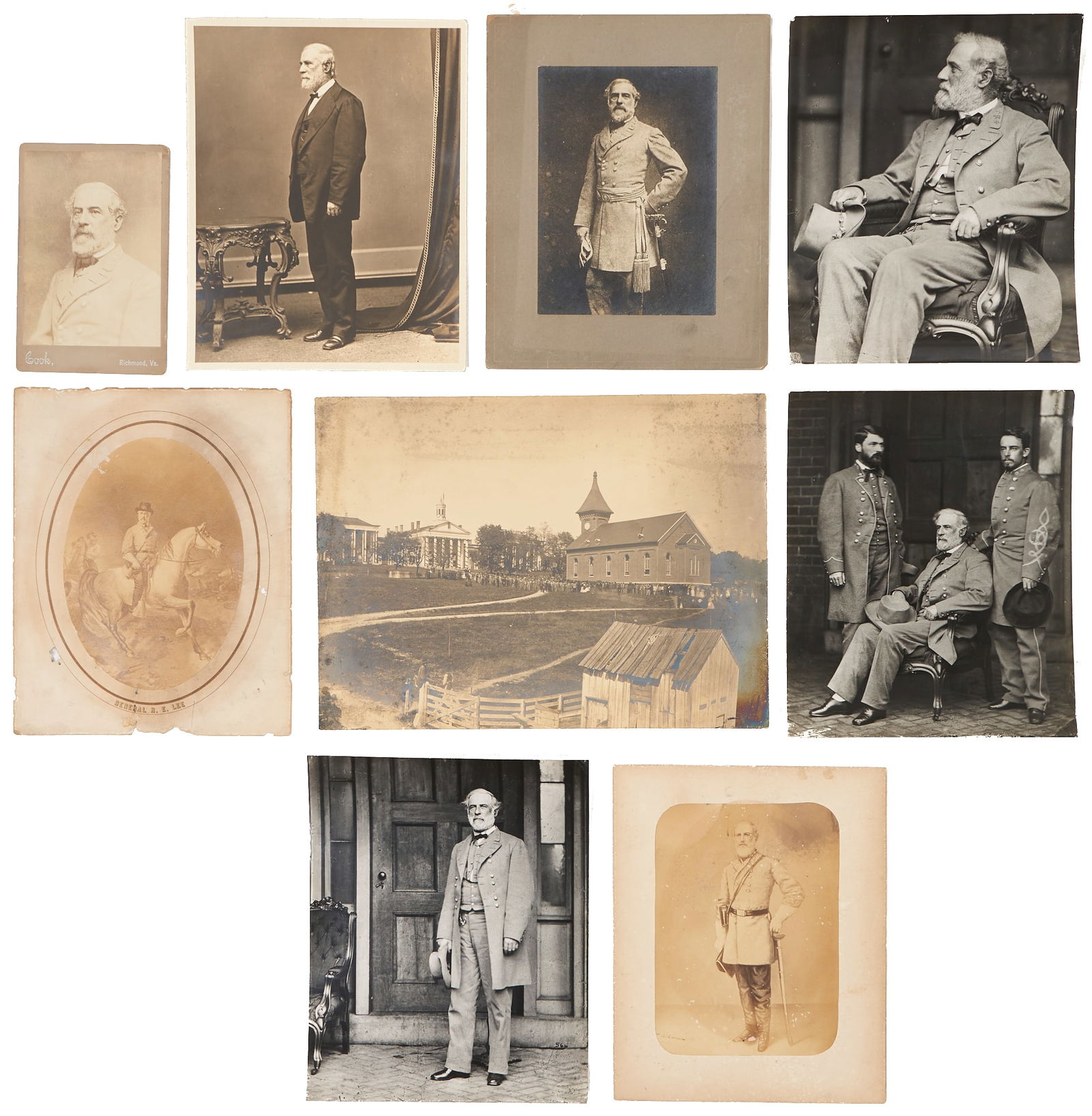 9 Robert E Lee Images incl. Funeral by Miley; Brady Portraits (1 of 17)